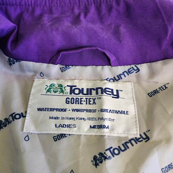 Tourney Womens Vintage Retro Gore Tex Waterproof Jacket Size Medium Golf Track - Picture 10 of 12